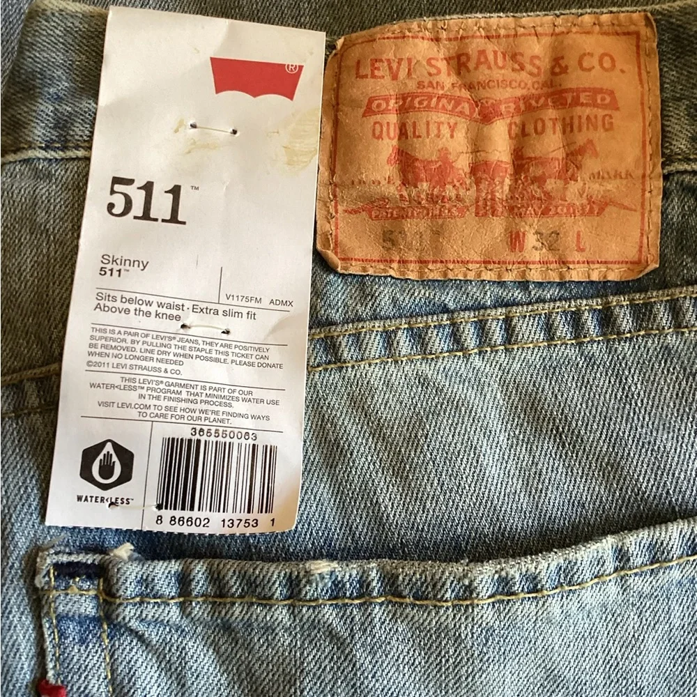 Levi's 511 Skinny Shorts Vintage Denim Men's Size 32